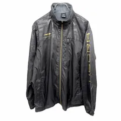 【中古】[印象AB] TIGORA ティゴラ ジャケット メンズ M ブラック 黒×ゴールド ポリ100% ジップアップ 長袖 微起毛裏地付き デジタル迷彩 ハイネック ロゴプリントのサムネイル