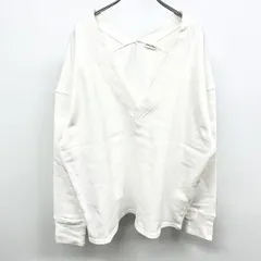【中古】[印象AB] Ambre Neige アンブルネージュ スウェットシャツ / トレーナー レディース F ホワイト 白 綿100% コットン 長袖 両面Vネック 裏毛 無地のサムネイル