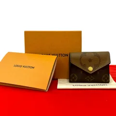極 美品 箱 袋付 LOUIS VUITTON ルイヴィトン ポルトフォイユ ゾエ モノグラム ジャイアント リバース レザー 三つ折り財布 ブラウン 27410