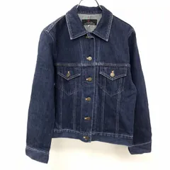 【中古】[印象B] L'EQUIPE YOSHIE INABA レキップヨシエイナバ トラッカージャケット / Gジャン / ジージャン レディース 9号 M 青 ブルー 綿100% ボタン留め 裏地無し 無地 デニム 長袖のサムネイル