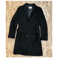 【中古】[印象BC] UNIQLO ユニクロ レディース Sサイズ グリーン・カーキ系 チェスターコート ハーフコート 裏地付 2ポケット 練りボタン 長袖 無地のサムネイル