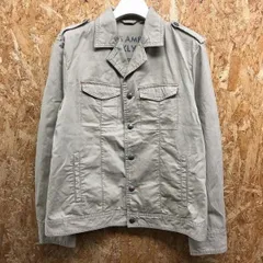 【中古】[印象BC] SMITH'S AMERICAN スミスアメリカン メンズ M サンドカーキ系 綿100% 薄手 ジャケット コンチョ エポレット 一部バティック柄裏地 長袖のサムネイル