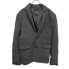 【中古】[印象A] TETE HOMME テットオム テーラードジャケット メンズ L グレー グレー×黒 ポリ×アクリル センターベント 内ポケット×１ 袖は開き見せ 中綿入り 起毛 タイトフィット 2つボタン留めのサムネイル
