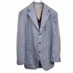 古着 ドレステリア DRESSTERIOR テーラードジャケット 背抜き裏地 サイドベンツ 長袖 毛×絹×麻 ウール×シルク×リネン 46 杢ネイビー メンズ