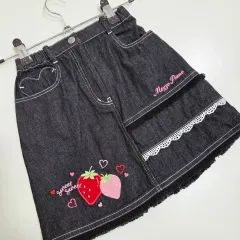 メゾピアノ 120 女の子 いちご 薄い デニム スカート