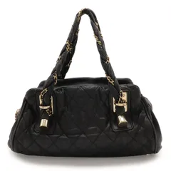 CHANEL シャネル マトラッセ ココマーク ハンドバッグ ミニボストンバッグ チェーンショルダー ラムスキン レザー ネイビーブラック系 ゴールド金具