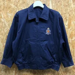 【中古】[印象BC] NEW YORKER ニューヨーカー レディース M (9AR) ネイビー 紺 綿100% 【日本製】 スイングトップ ブルゾン 裏地無し バック刺繍 ジャケット 長袖のサムネイル