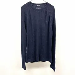 【中古】[印象AB] HOLLISTER ホリスター リブニット / セーター レディース XL 杢青 綿×ビスコースなど 長袖 薄手 マッスルフィット ラグラン 鳥の刺繍 丸首のサムネイル