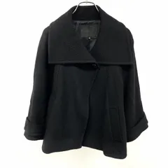 【中古】[印象B] UNTITLED アンタイトル コート / ジャケット レディース 2 黒 ウール×ポリエステル×ポリウレタン ラグランスリーブ ショート丈 裏地付き 1つボタン留め 長袖のサムネイル