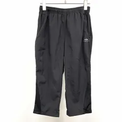 【中古】[印象AB] TIGORA ティゴラ クロップドパンツ レディース M ブラック×ピンク 黒 ポリなど ハートのラメプリント ジップポケット 前立て無し 薄手 テーパード ひざ下サイドがメッシュ生地のサムネイル