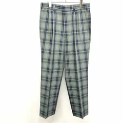 【中古】[印象A] DUNLOP MOTOR SPORT ダンロップ 2タックパンツ メンズ 82 グリーン×ネイビー×ブラウン 緑 ポリ100% ロゴ刺繍 ジップフライ ゴルフ テーパード チェックのサムネイル