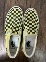 VANS ヴァンズ イェロー チェッカーボード スリッポン オールドスクール 275mm