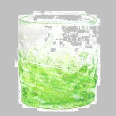 光る 蓄光 緑 ホタル珊瑚グラス 沖縄土産 ロックグラス 琉球ガラス くば笠屋