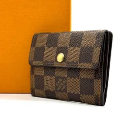 【余白に品を忍ばせる】　LOUIS VUITTON　ラドロー ダミエ コインケース カードケース Wホック コンパクトウォレット エベヌ　ブラウン
