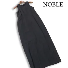 NOBLE ノーブル 春夏★ リネン ノースリーブ マキシ丈 ジップ ワンピース 日本製 Sz.36 レディース 黒のサムネイル