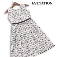 ESTNATION 花柄レディースワンピース 38 新品 3way花柄シフォンワンピース 2サイズ 花柄ワンピース[品番