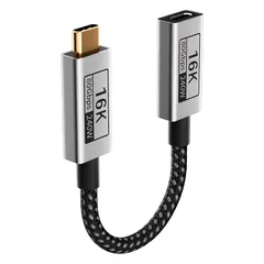 【新品】 UPPDEFFST USB-C 延長ケーブル オス - メス Thunderbolt5/4/3 対応、短尺 30cm、USB5 対応 80Gbps 高速データ転送、240W PD3.1 急速充電、16K@60Hz/8K@120Hz ビデオ出力、T 0のサムネイル