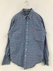 Polo by Ralph Lauren ポロバイラルフローレン シャツ/ブラウス S ブルー コットン チェック柄 ワンポイント ミドル丈 長袖 ボタンダウン レギュラーカラー
