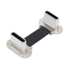 【新品】 xiwai ショートUSB2.0データケーブル 2cm ポータブル 超薄型フラットUSB-CタイプC - USB-Cアングルコネクタ 電源 65W 急速充電 携帯電話 タブレット ノートパソコン用 1