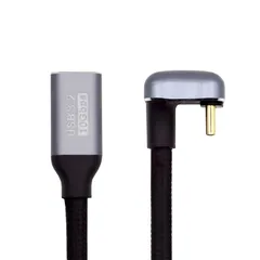 【新品】 xiwai USB 3.1 USB-C Type C オス-メスケーブル 10Gbps データ転送、100W PD充電コード 4K 60Hz ビデオモニターケーブル 反対側U字型バックアングルスリーブ付き ノートパソコン用 Chromebook  1