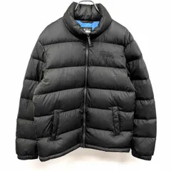 古着 ファーストダウン FIRST DOWN ダウンジャケット ジップアップ 長袖 ポリ100%(ダウン80%×フェザー20%) M ブラック(内側：ブルー) 黒 メンズ