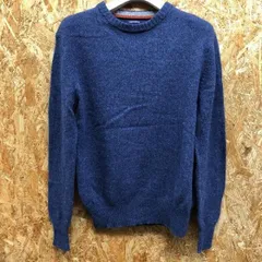 【中古】[印象B] UNION STATION ユニオンステーション メンズ Mサイズ ブルー系 青系 ウール×ナイロン メランジニット 無地 クルーネック セーター 長袖のサムネイル