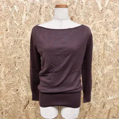 古着 UNITED ARROWS Green Label Relaxing - - レディース(メンズ？) 薄手 ニット セーター 無地 袖に飾りボタン 長袖 - くすみパープル 紫系
