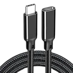 【新品】 USB C 延長ケーブル 0.2M 20Gbps高速データ転送 240W PD急速充電 8K@60Hz映像対応 アルミ合金筐体＆高耐久ナイロン編み USB3.2 Gen2x2 タイプC延長コード 5A スマホ/タブレット/ノートパソコン対応 (ブ 0