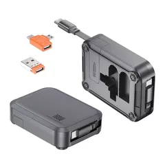 【新品】 明誠 5in1 マルチ充電ケーブル 巻き取り 1m PD100W USB Type C to Type C ケーブル 3種類変換アダプタ(Type A+Micro-B) 高速データ転送 タイプC 急速充電コード 自由式 iPhone 16e 16 1