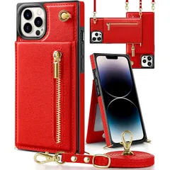 【新品】 YIHARA iphone 14 Pro ケース手帳型 iphone 14 Pro スマホ ケース 財布型 iPhone 14 Pro 適用 携帯ケース 肩掛け 首かけ 斜めがけ ショルダー アイフォン14 Proケース手帳型 背面 カード収納  0