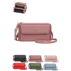 【新品】 [LeafIn] レディース 財布 斜めがけ 携帯ポーチ 軽量 スマホショルダー ショルダーバッグ お財布ポシェット お財布ショルダー ポーチ 斜め掛け 長財布 カードケース スマホポーチ 0109(Burgundy) 0