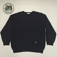 ​【美品】ロデオクラウンズ 背面ビッグロゴ ニット セーター L デニムパッチ 黒