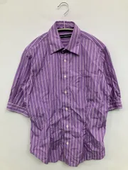 RALPH LAUREN SPORT ラルフローレンスポーツ シャツ/ブラウス 2 パープル コットン ストライプ柄 ワンポイント ブランドロゴ ミドル丈 半端袖 レギュラーカラー