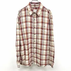 【中古】[印象AB] CONVERSE コンバース シャツ メンズ L レッド系×ブラウン×ダークグリーン×イエロー×オフホワイト 綿100% チェック 長袖 胸ポケットのサムネイル