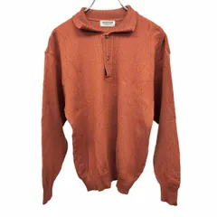 【中古】[印象B] GrandSlam MUNSINGWEAR グランドスラム マンシングウェア ニット / セーター メンズ M ブラウン ニューウール100% 襟付き ジャカードのダイヤ柄 ペンギン刺繍 長袖のサムネイル