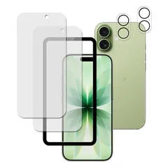 【新品】 HKKAIS 【2+2枚セット+ガイド枠付き 】アンチグレア 紙のような描き心地 iPhone 17 用の ガラスフィルム 強化ガラス 反射防止 保護フィルムカメラフィルム 0