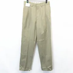 【新品/訳アリ】サーキット CIRCUIT チノパンツ 2タック ジップフライ テーパード ロング 綿100% S グリーンベージュ カーキ系 メンズ 男性