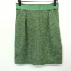 【新品】[印象N] deicy デイシー レディース 0 グリーン 緑 ポリエステル×レーヨン カットソータックスカート ボトムス 裏地無し ひざ丈 無地 ボトムスのサムネイル
