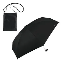 【新品】 【レザー調ポシェット付き・コンパクト】男の晴雨兼用傘 Wpc. IZA(イーザ) THE GENTLE ONE ブラック ≪遮熱/遮光率100%/UVカット率100%/UPF50＋/晴雨兼用≫ 折りたたみ傘 日傘 メンズ ZA023-001-10 1
