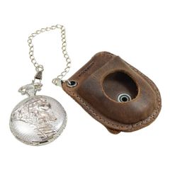 Hide & Drink Pocket Watch Leather Case Protector Holder Watch Accessory Handmade: Bourbon Brown [Bourbon Brown]