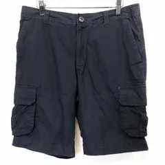 古着 エクスタイル X'tyle テーパードカーゴショーツ ショートパンツ ハーフパンツ ウエスト紐付き 無地 綿100% M ネイビー 紺 メンズ 男性