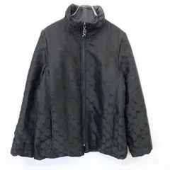 【中古】[印象AB] EVEX by KRIZIA クリツィア ジャケット / ブルゾン レディース M 黒 ポリ100% 中綿 ジップアップ ロゴ柄 ハイネック リバーシブルのサムネイル
