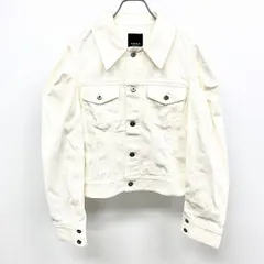 【中古】[印象AB] ROSE BUD ローズバッド トラッカージャケット レディース F オフホワイト 白系 綿100% 長袖 タックスリーブ 無地 ボタン留め 裏地無しのサムネイル
