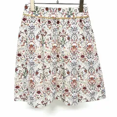 古着 マッキントッシュフィロソフィー MACKINTOSH PHILOSOPHY 花柄ひざ丈スカート 日本製 綿100% 38 オフホワイト×赤系×紺×茶×緑 レディース
