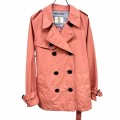 【中古】[印象AB] AIGLE エーグル トレンチコート レディース M ピンク系 ナイロン100% 裏地は背中の肩部分のみ 少し薄手 ウィンドストッパー ボタン留め 長袖 ロゴパッチのサムネイル