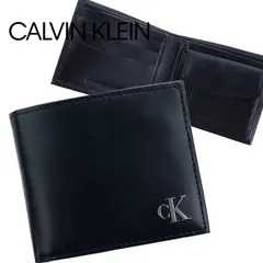 カルバンクライン Calvin Klein 財布 二つ折り メンズ ギフトボックス付き レザー 本革 札入れ カードケース 小銭入れあり ミニ財布 ブラック 人気 31KJ130003