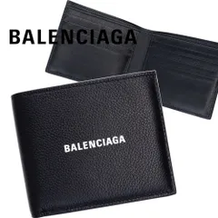 バレンシアガ 財布 二つ折り BALENCIAGA コンパクト ミニ財布 ブラック レザー 本革 スマートウォレット 薄型 ロゴ 594549
