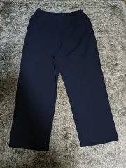 UNIQLO シアサッカー レディース 밴딩 ワイド パンツ L