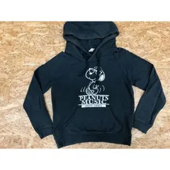 【中古】[印象BC] PEANUTS × 179/WG コラボ レディース サイズF 青緑系 綿100% スウェット パーカー 裏毛 ラグラン イラスト サングラススヌーピー 長袖のサムネイル