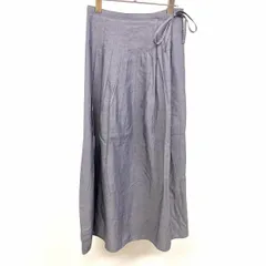 古着 マッキントッシュフィロソフィー MACKINTOSH PHILOSOPHY Aラインスカート 薄手 裏地付き 綿×テンセル 38 ヘザーネイビー 杢紺 レディース